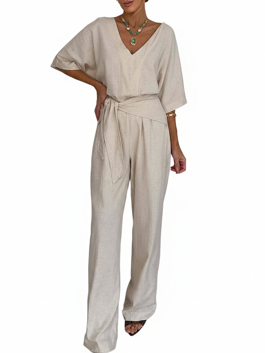 Jumpsuit mit Bindegürtel