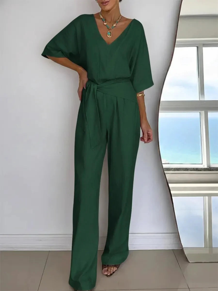 Jumpsuit mit Bindegürtel