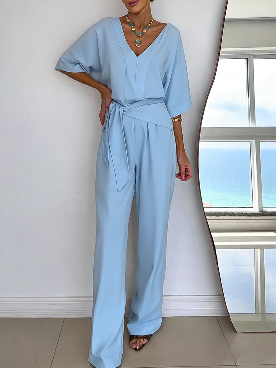 Jumpsuit mit Bindegürtel