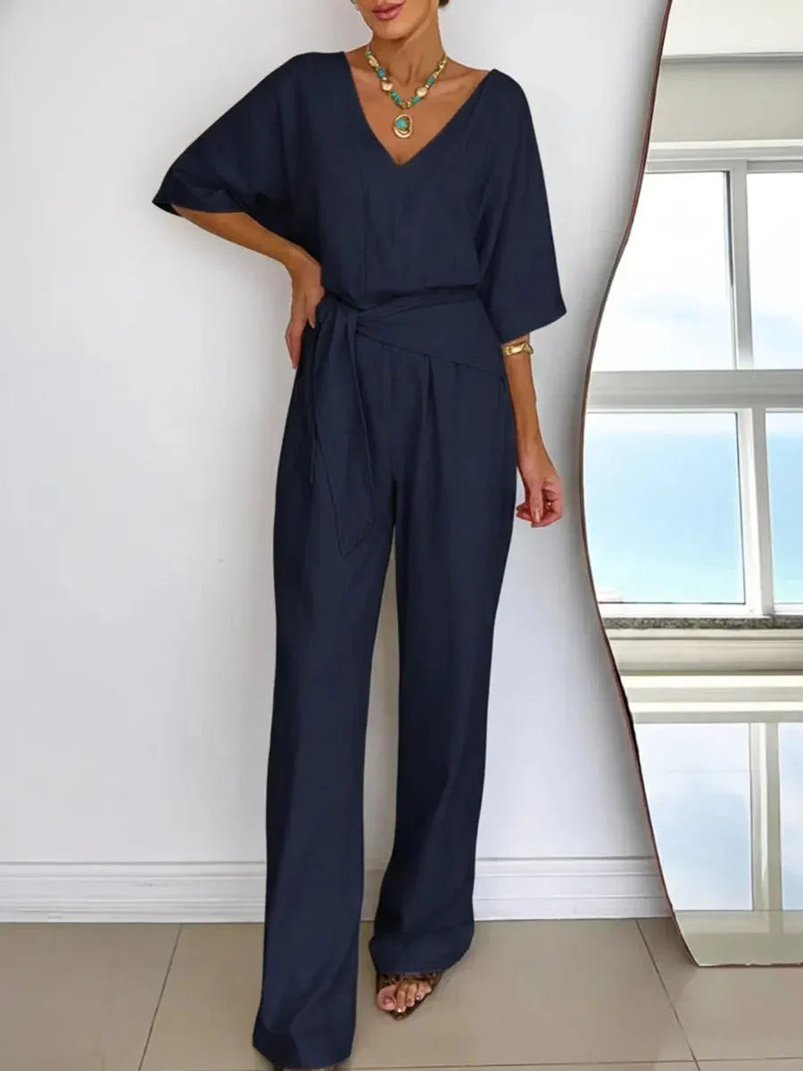 Jumpsuit mit Bindegürtel