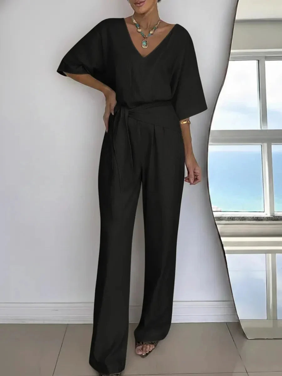 Jumpsuit mit Bindegürtel