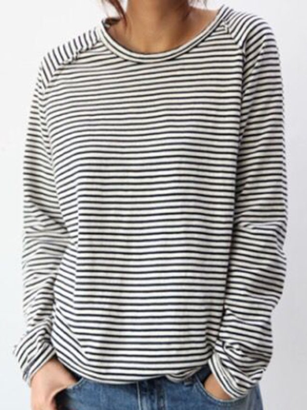 Gestreiftes Oversize-Langarmshirt