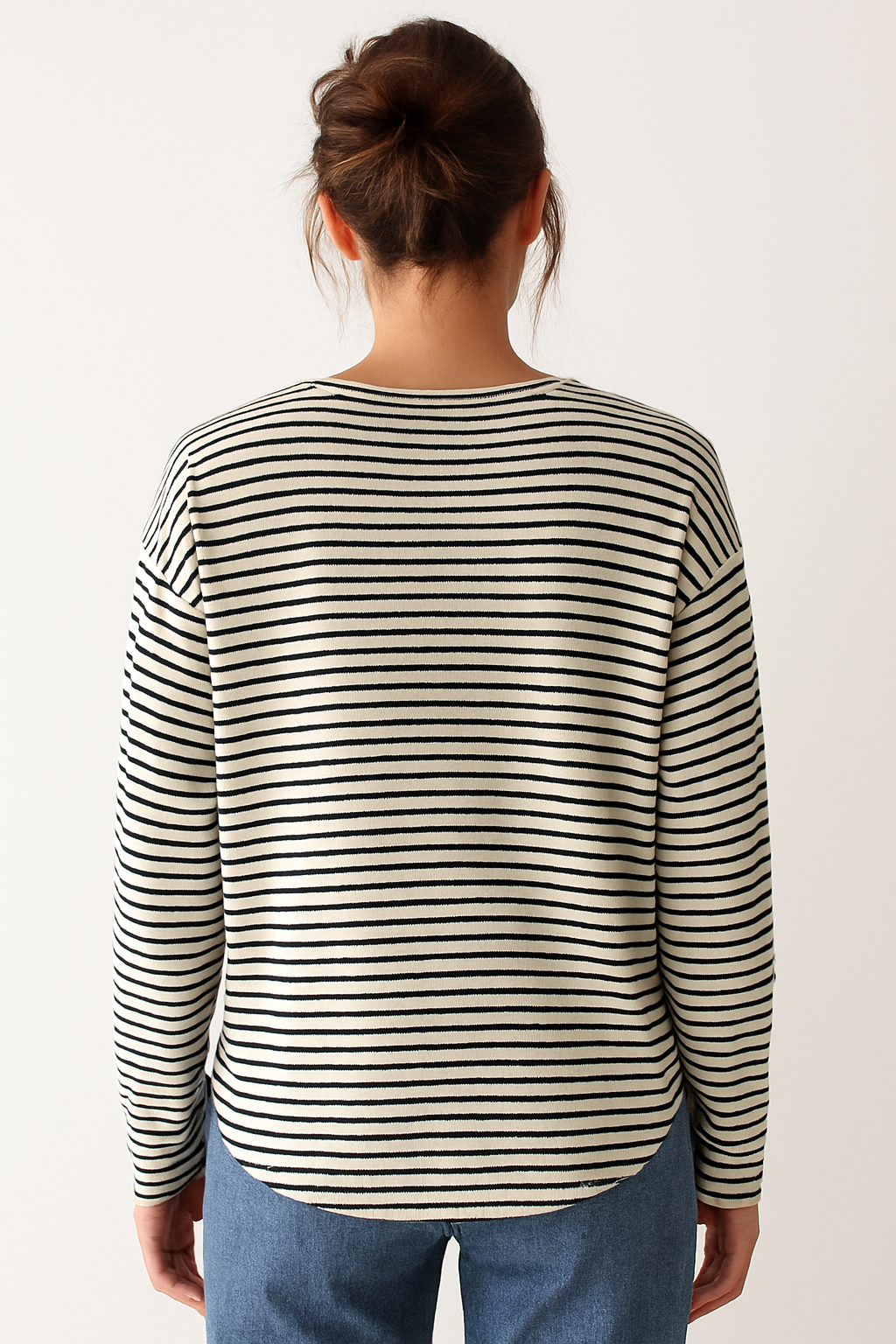 Gestreiftes Oversize-Langarmshirt