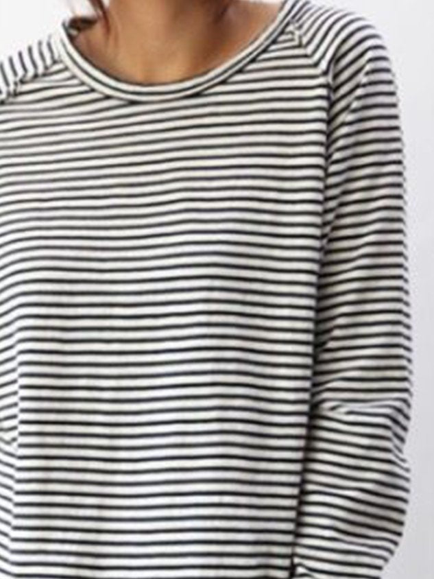 Gestreiftes Oversize-Langarmshirt