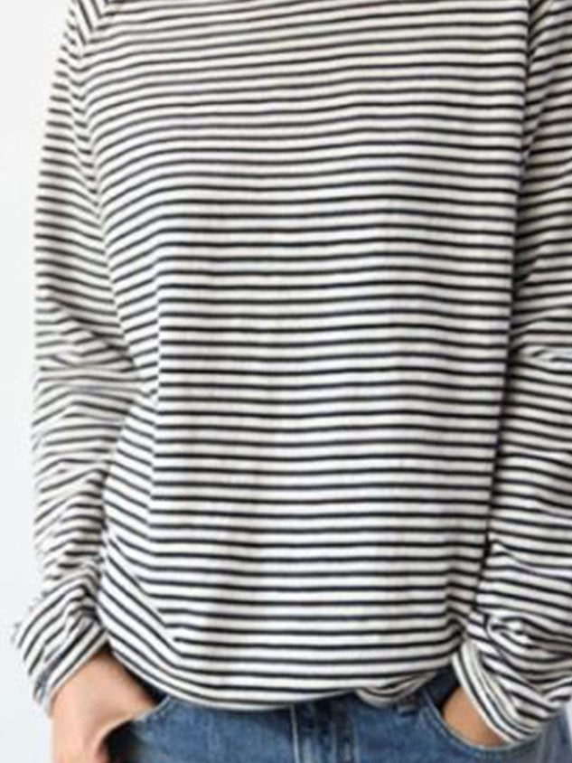 Gestreiftes Oversize-Langarmshirt