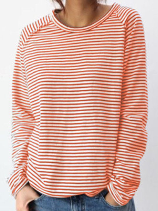 Gestreiftes Oversize-Langarmshirt