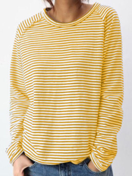 Gestreiftes Oversize-Langarmshirt