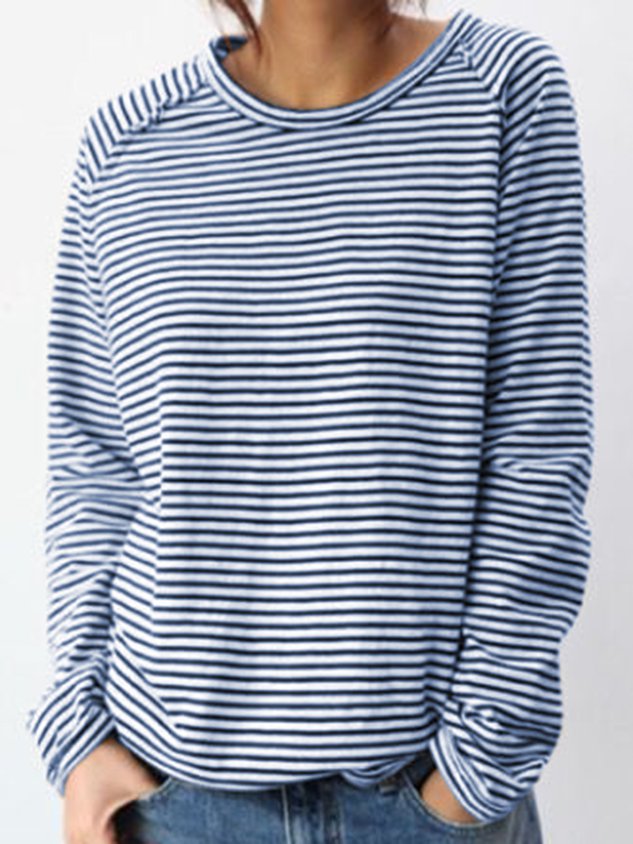 Gestreiftes Oversize-Langarmshirt