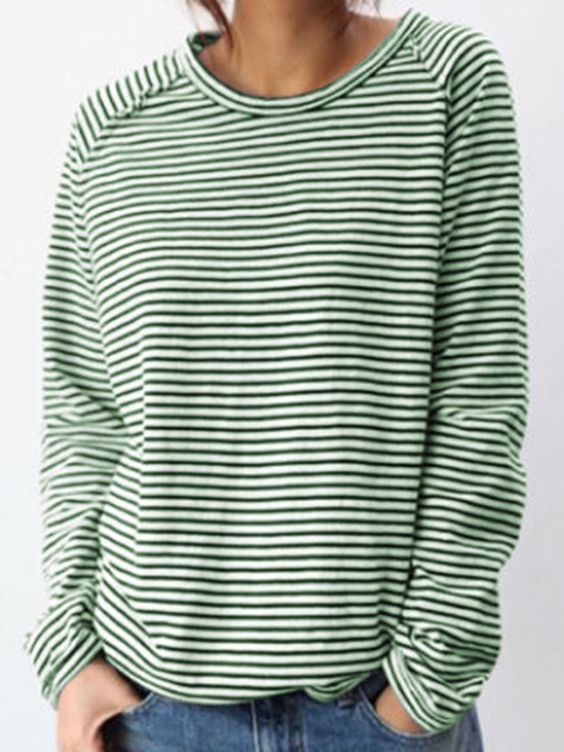 Gestreiftes Oversize-Langarmshirt