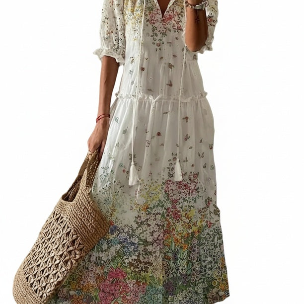 Geblümtes Boho-Maxikleid