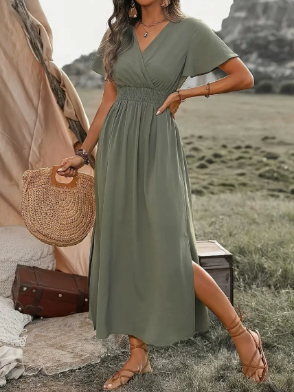 Maxikleid mit Wickelausschnitt