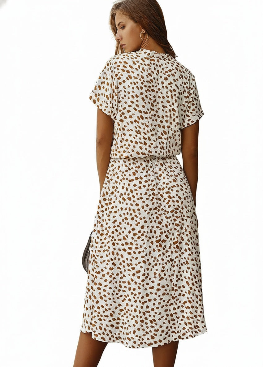 Midi-Kleid mit Taillengürtel