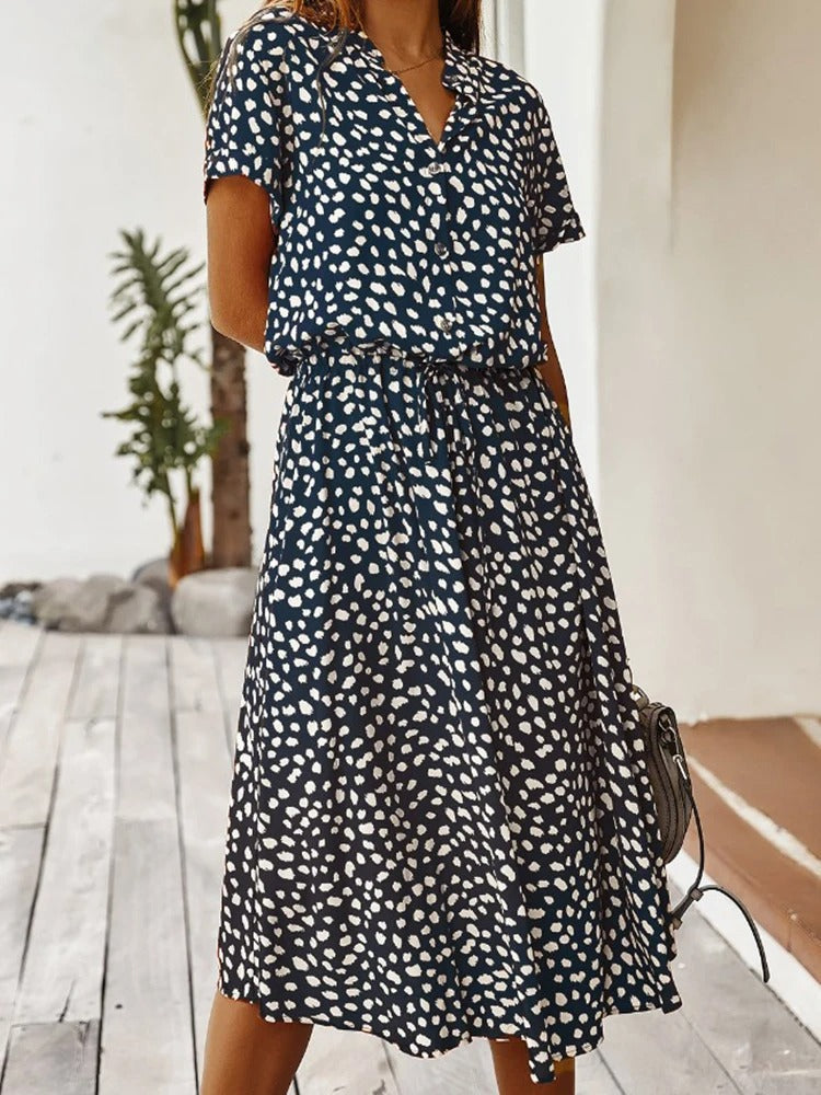 Midi-Kleid mit Taillengürtel