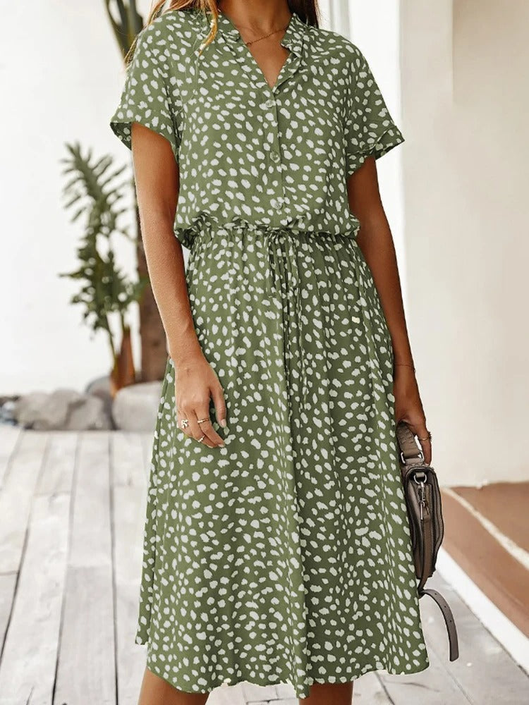 Midi-Kleid mit Taillengürtel