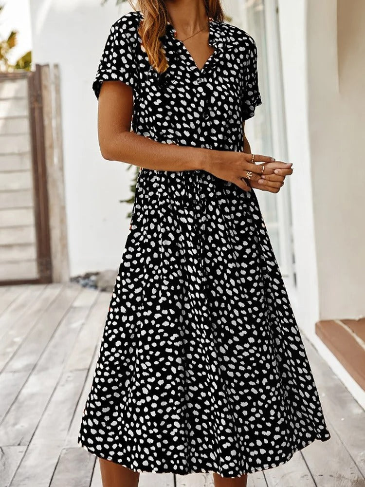 Midi-Kleid mit Taillengürtel