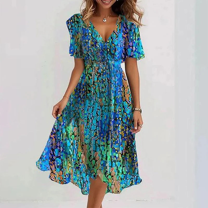 Midi-Kleid mit Blumenmuster