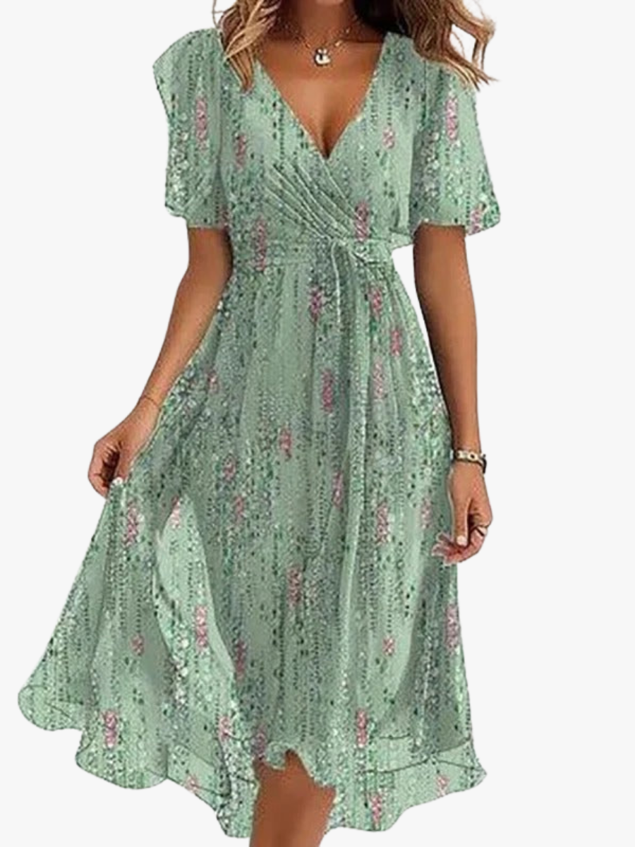 Midi-Kleid mit Blumenmuster