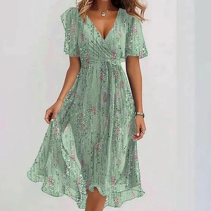 Midi-Kleid mit Blumenmuster