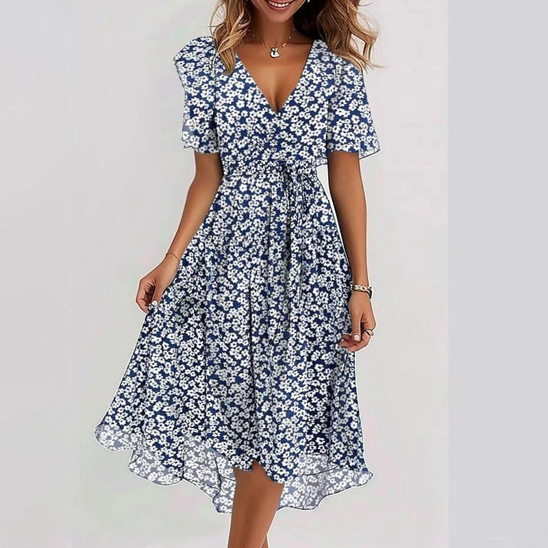 Midi-Kleid mit Blumenmuster