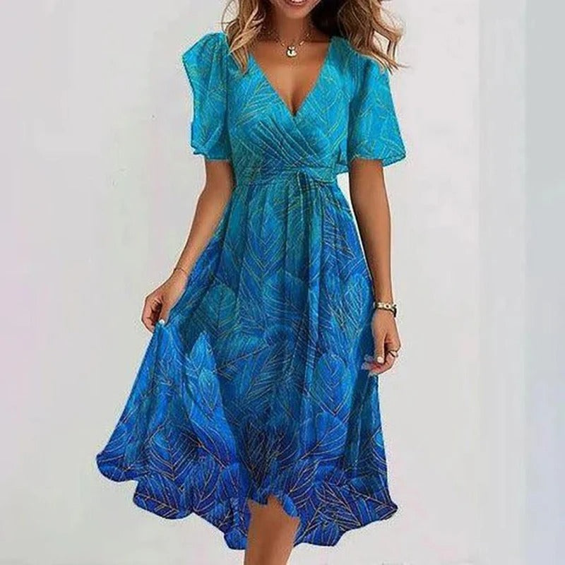 Midi-Kleid mit Blumenmuster
