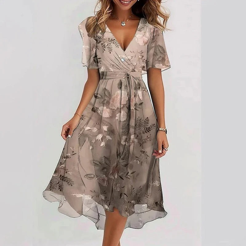 Midi-Kleid mit Blumenmuster