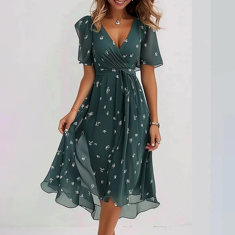 Midi-Kleid mit Blumenmuster