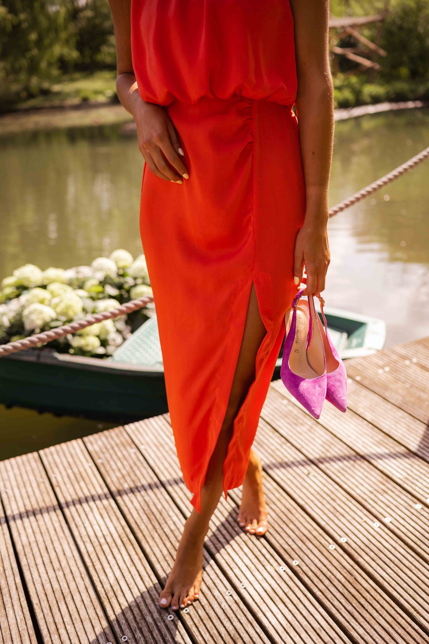 Midikleid mit Seitenschlitz