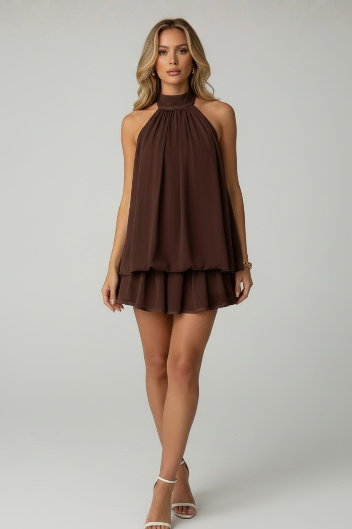 Minikleid mit doppeltem Volantsaum