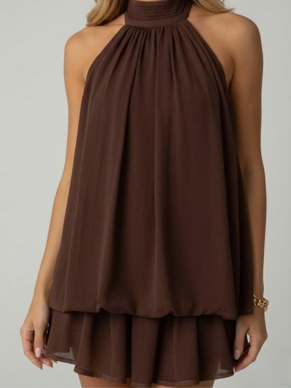 Minikleid mit doppeltem Volantsaum