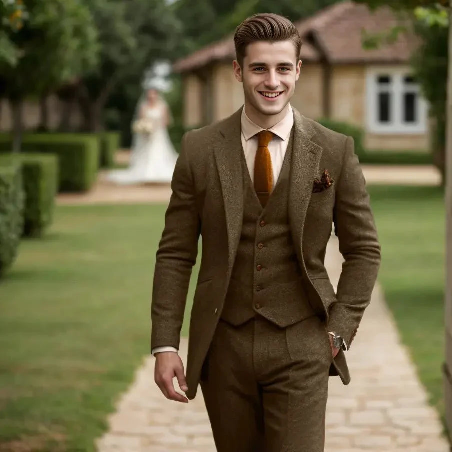 Elegantes Herren Anzug-Set mit Sakko, Weste und Hose