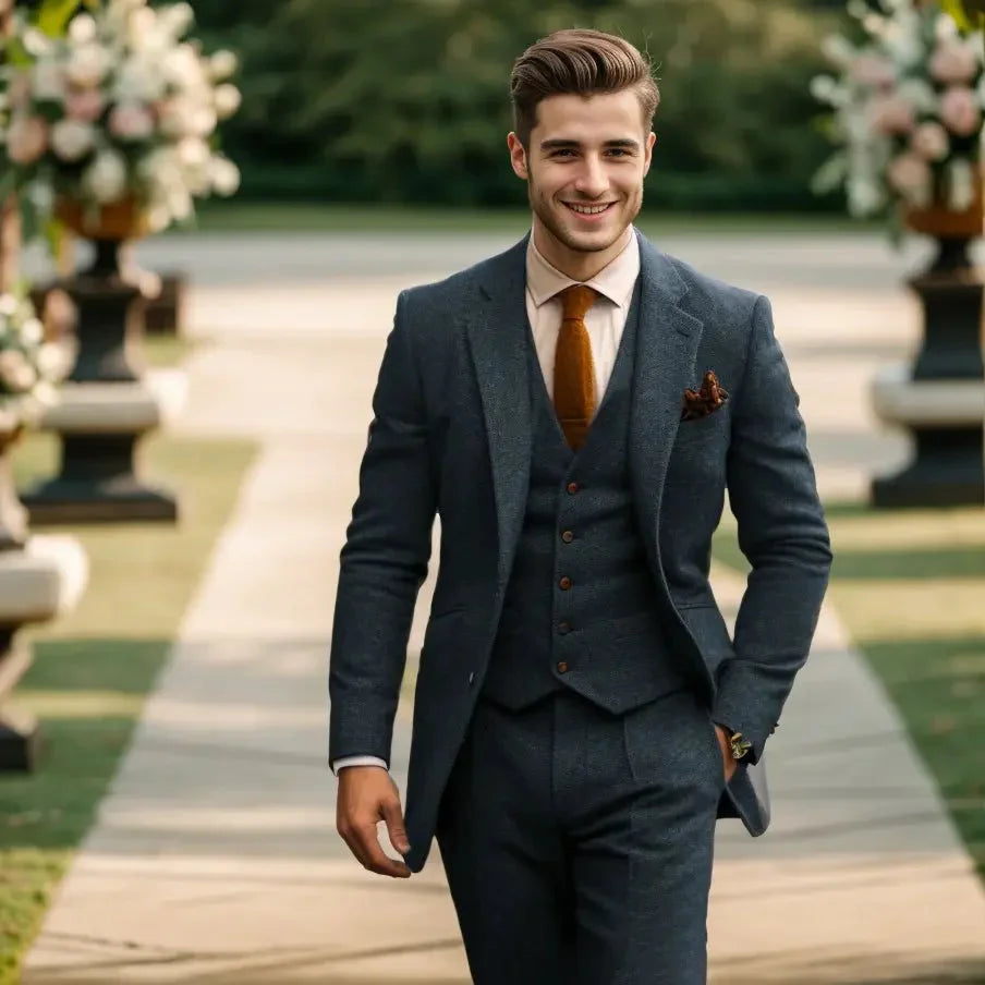 Elegantes Herren Anzug-Set mit Sakko, Weste und Hose