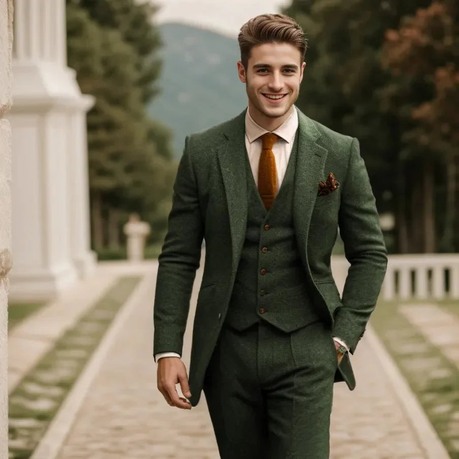 Elegantes Herren Anzug-Set mit Sakko, Weste und Hose