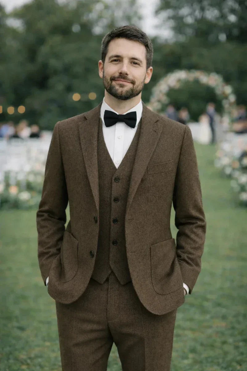 Elegantes Herren Anzug-Set mit Sakko, Weste und Hose