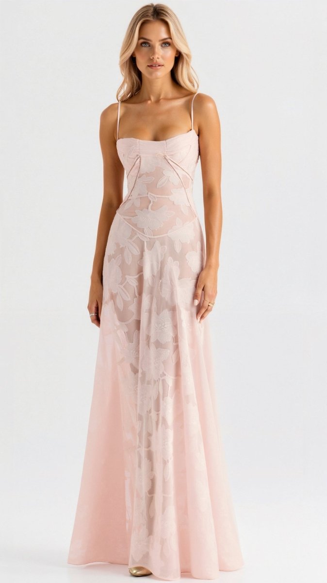Elegantes Maxikleid mit Spaghettiträgern und offenem Rücken