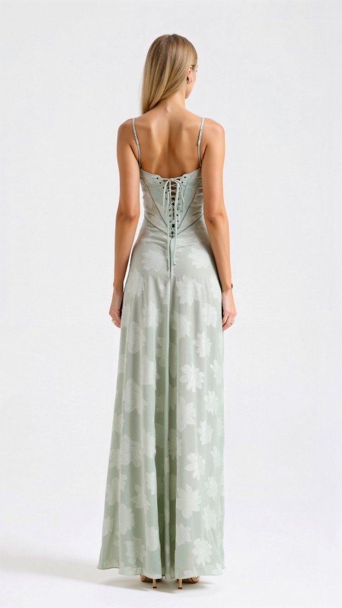 Elegantes Maxikleid mit Spaghettiträgern und offenem Rücken