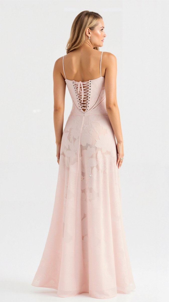 Elegantes Maxikleid mit Spaghettiträgern und offenem Rücken