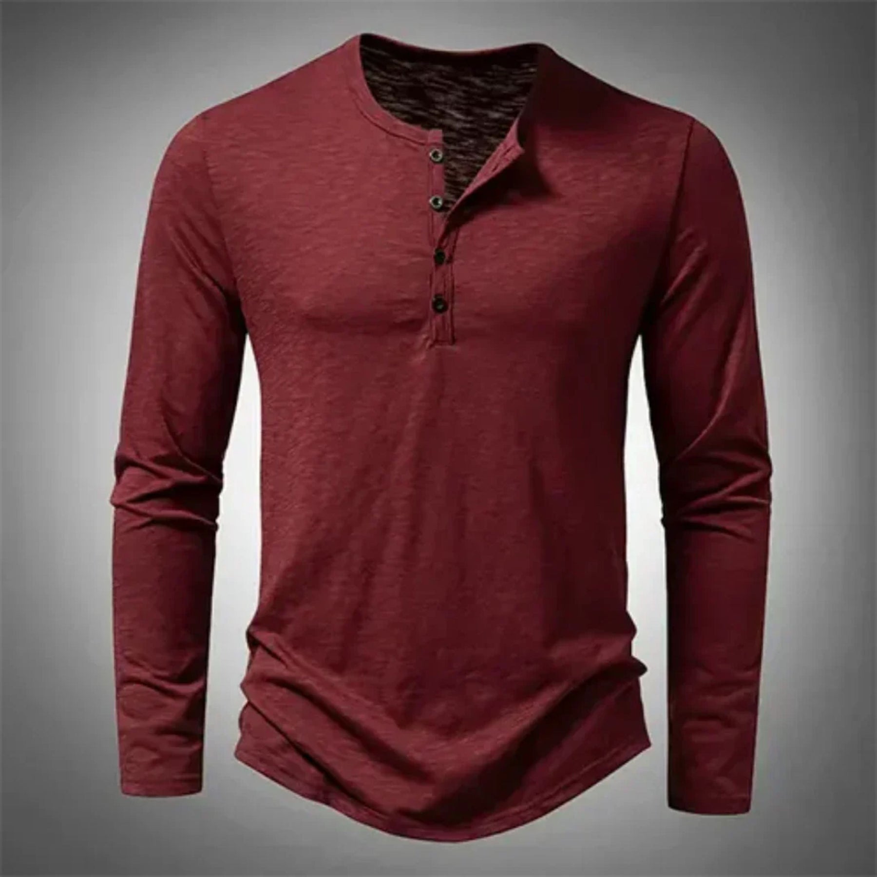Herren-Henleyshirt mit Knopfleiste