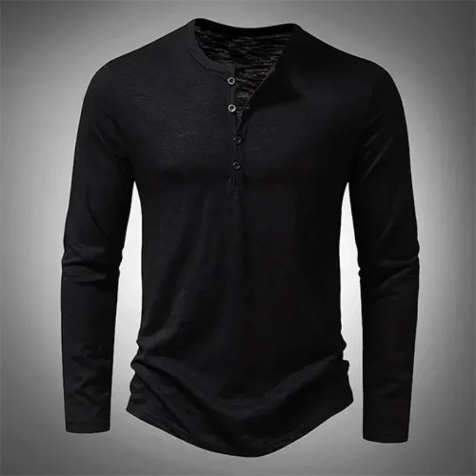Herren-Henleyshirt mit Knopfleiste