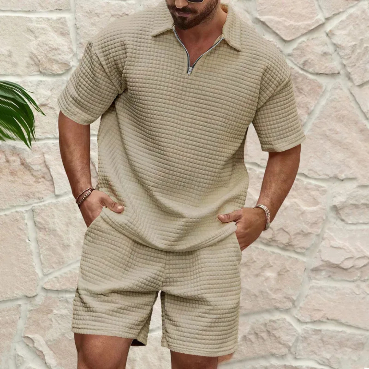 Herren-Set mit Reißverschlusskragen