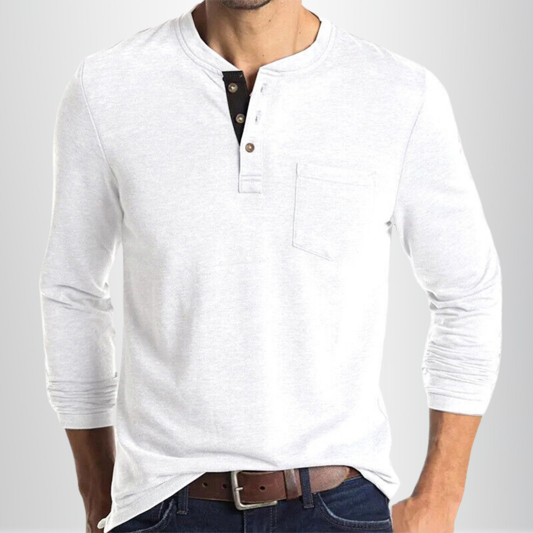 Herren-Henleyshirt mit Brusttasche