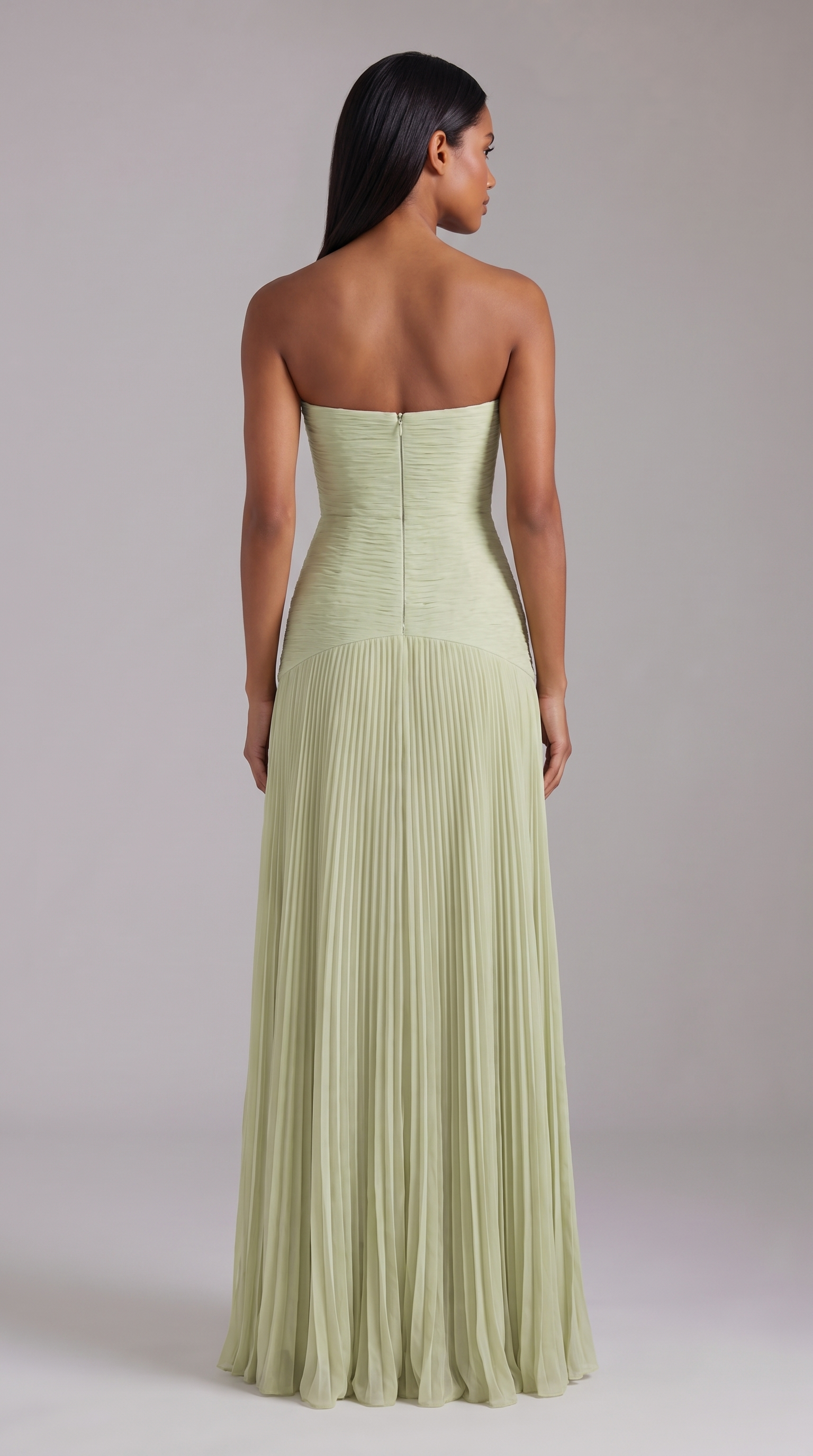 Salbeigrünes Maxikleid