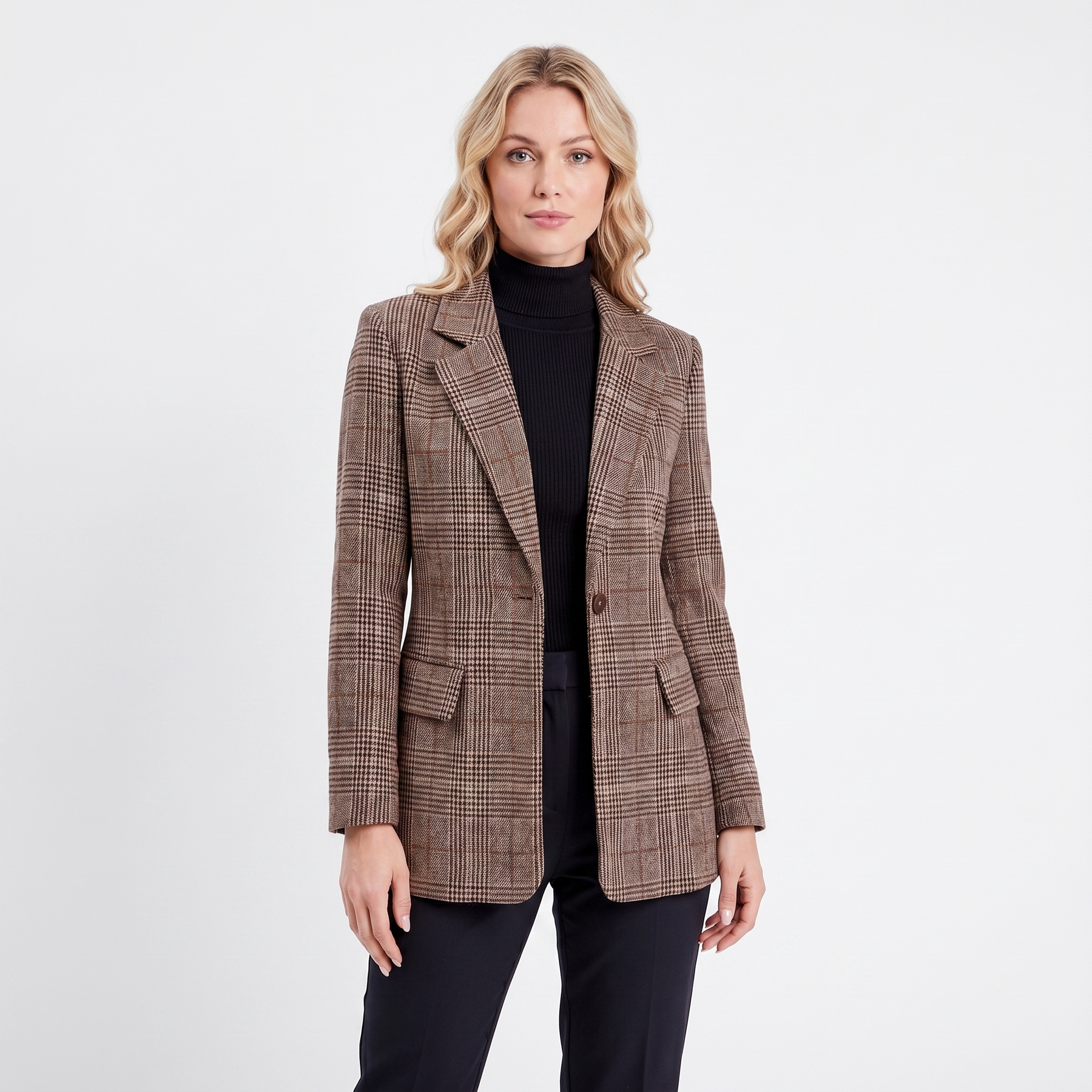 Karierter Longline-Blazer