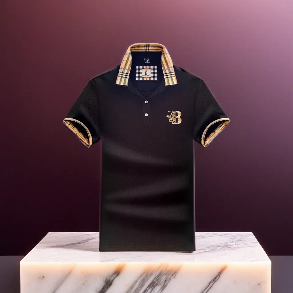 Herren-Poloshirt Mit Karokragen