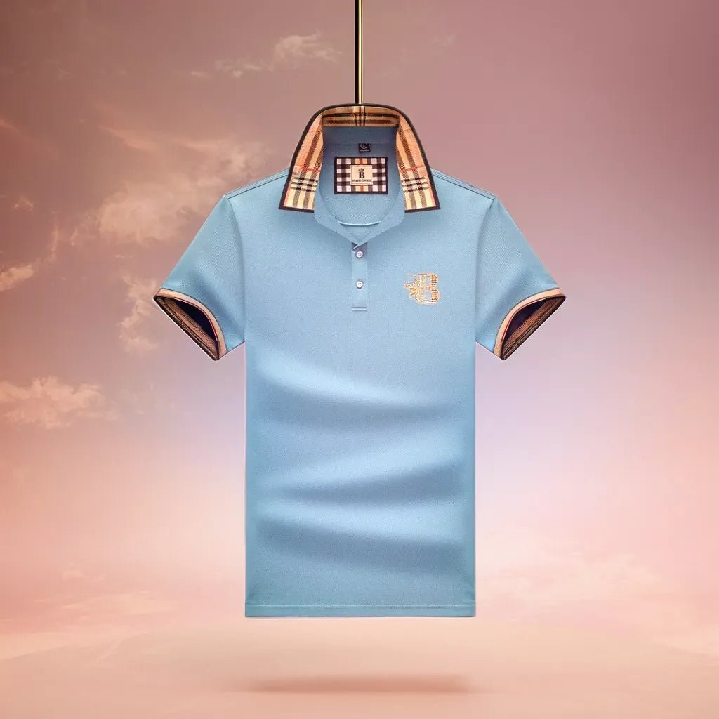 Herren-Poloshirt Mit Karokragen
