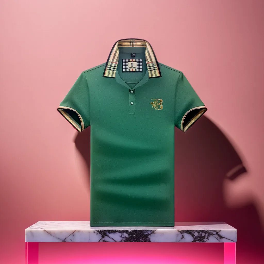 Herren-Poloshirt Mit Karokragen