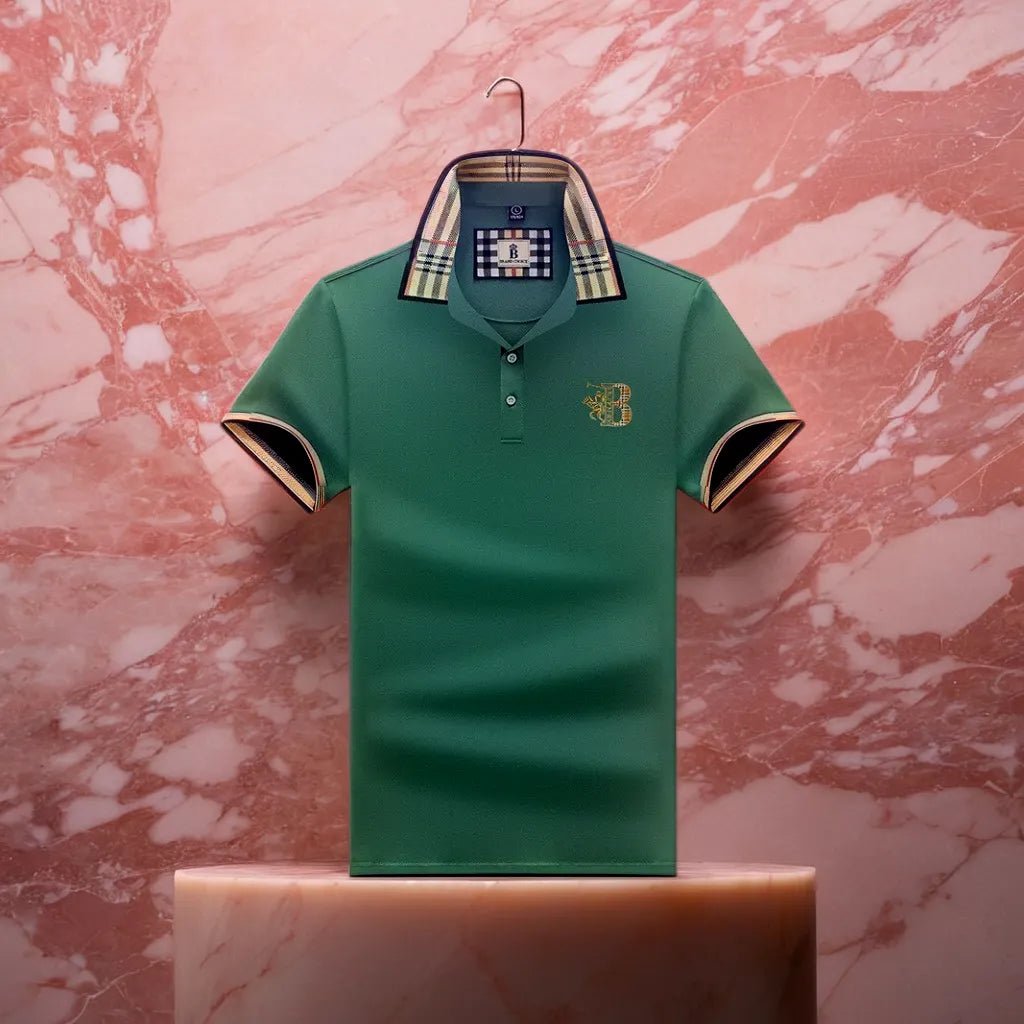Herren-Poloshirt Mit Karokragen