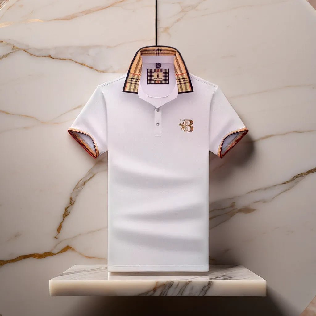 Herren-Poloshirt Mit Karokragen