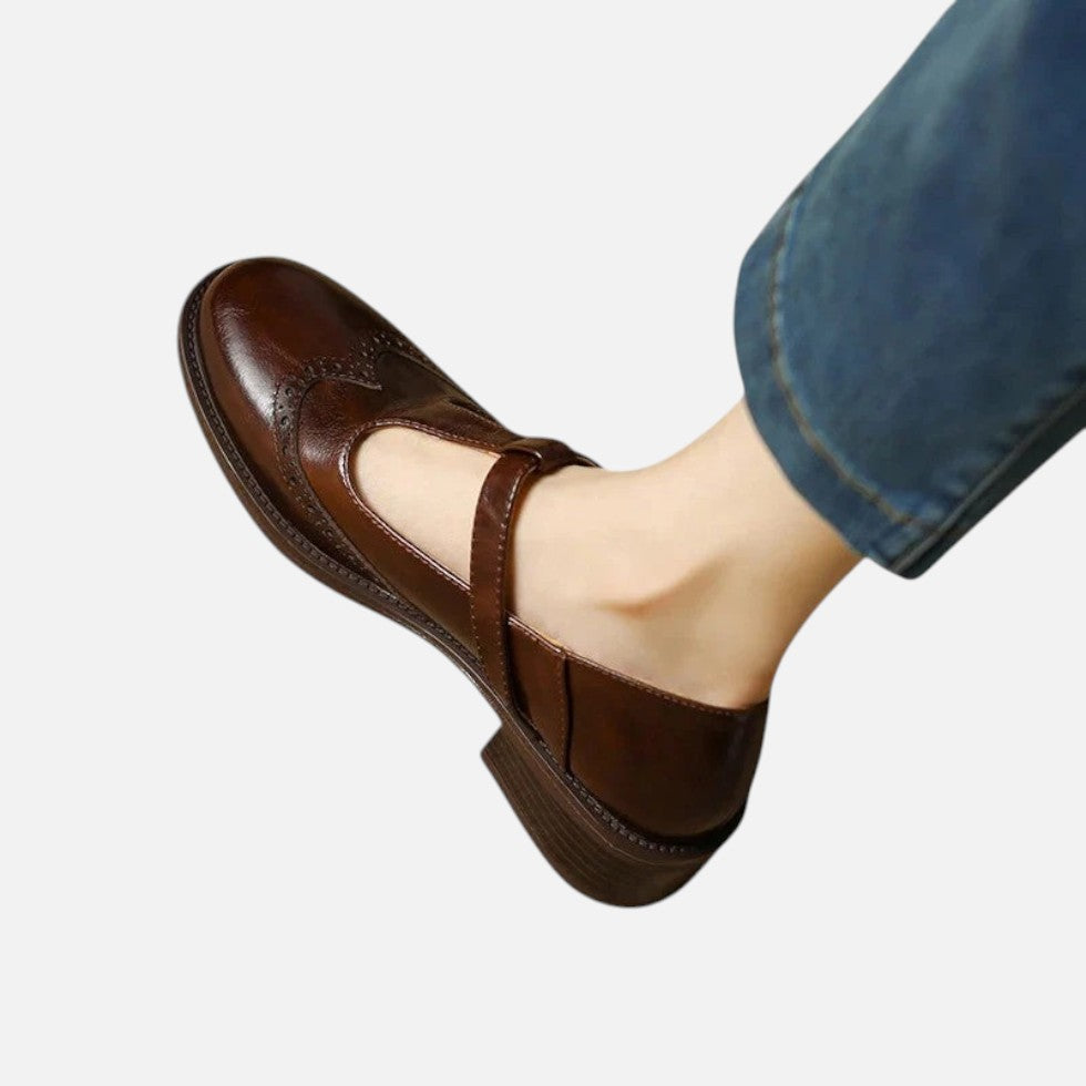 Damen-Riemchenschuhe Mit Schnalle