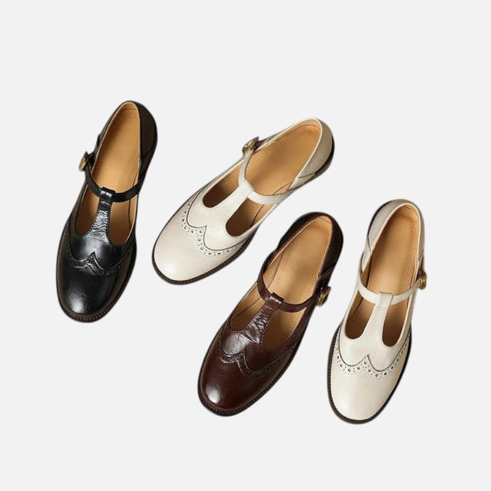 Damen-Riemchenschuhe Mit Schnalle