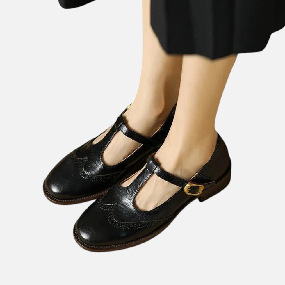 Damen-Riemchenschuhe Mit Schnalle